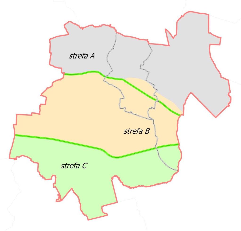 Trójpodział wewnętrzny obszaru składającego się z Chorzowa, Rudy Śląskiej i Świętochłowic DTŚ