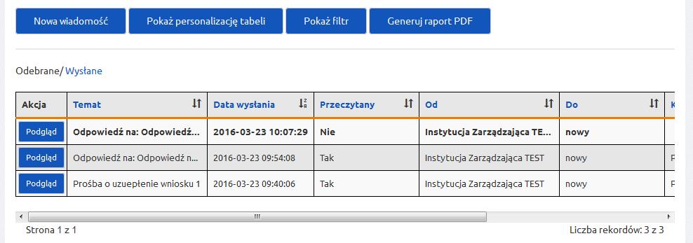 Aby odpowiedzieć na otrzymaną wiadomość należy z listy wiadomości