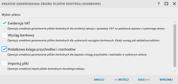 3 Podczas generowania paczki dostępna jest także opcja Importuj pliki.