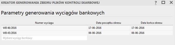 Dla ksiąg rachunkowych dostępna jest możliwość zmiany okresu, z jakiego wygenerowany zostanie plik.