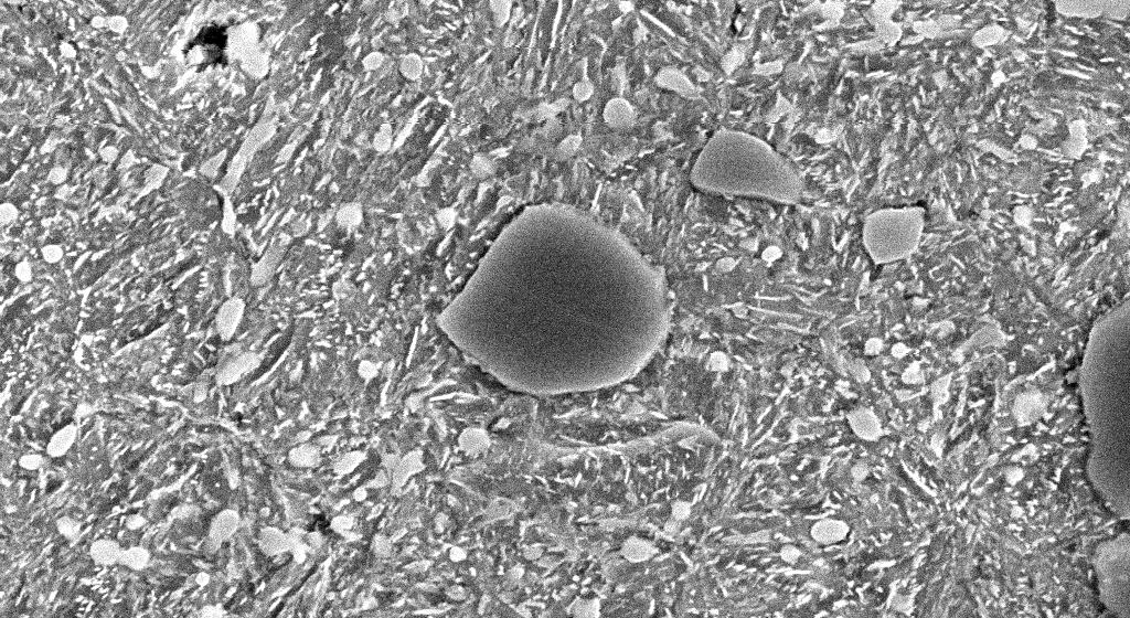 Structures of steel samples after heat treatment: