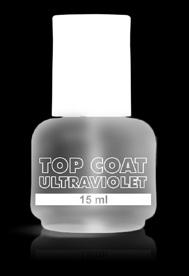 Składniki aktywne: gliceryna TOP COAT ULTRAVIOLET A FORMULA THAT PREVENTS YELLOWING Top Coat Ultraviolet is a sensational product, which contains a photo-blocker complex, which protects the nail