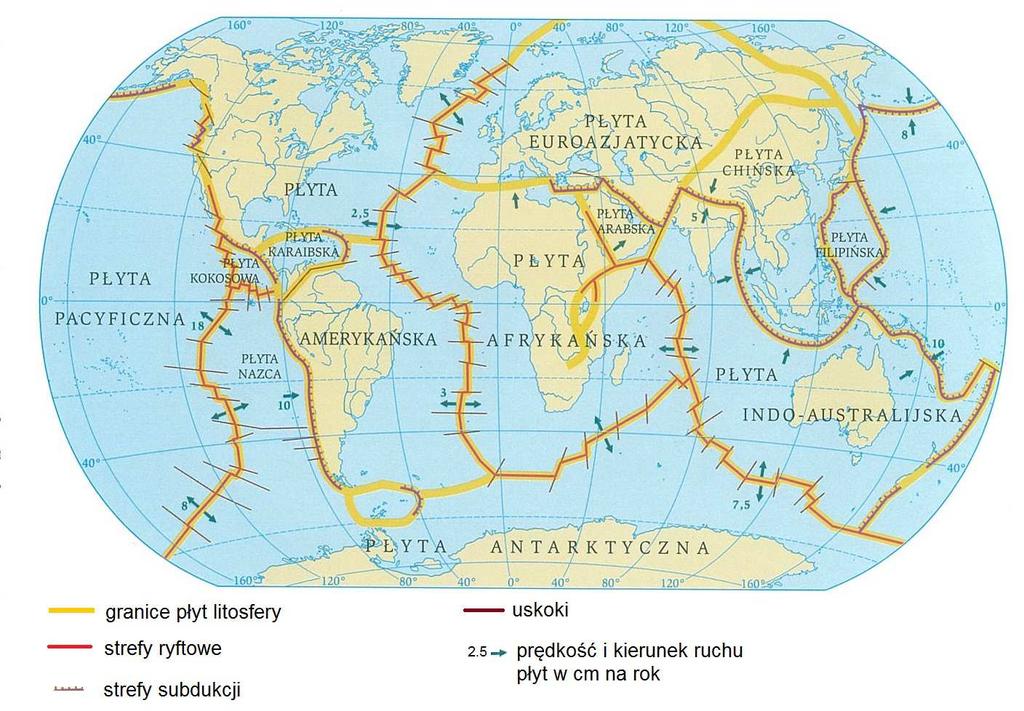 1. Zadania 81 Ruchy izostatyczne skorupy ziemskiej, których skutek przedstawiono na mapie, trwają w tym regionie od kilkunastu tysięcy lat.