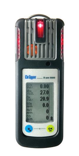 ST-9466-2007 Dräger X-am 5600 D-27784-2009 Dzięki ergonomicznej konstrukcji oraz zastosowaniu innowacyjnej technologii czujników podczerwonych, Dräger X-am 5600 jest najmniejszym detektorem