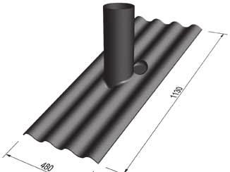 Kominki wentylacyjne (dla płyty Gotycka P5 i AGROFALA P6) Osłona wentylacyjna (dla płyty Gotycka P5 i AGROFALA P6) Akcesoria Kominek rurowy ø 125 mm Okrągły kołpak ochronny przed deszczem Kominki