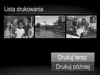 Drukowanie za pomocą listy drukowania (DPOF) Drukowanie dodanych zdjęć Poniższe przykłady dotyczą drukarek firmy Canon z serii SELPHY. Liczba odbitek do wydrukowania Podłącz aparat do drukarki.