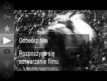 Wyświetlanie filmów Zarejestrowane filmy można wyświetlać na ekranie. Przejdź do trybu wyświetlania. Naciśnij przycisk 1. Zostanie wyświetlone ostatnio zarejestrowane zdjęcie.