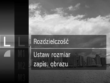 Menu FUNC. podstawowa obsługa Menu FUNC. służy do konfigurowania funkcji często używanych podczas fotografowania. Pozycje i ustawienia zmieniają się w zależności od trybu (str. 162 165). Z menu FUNC.