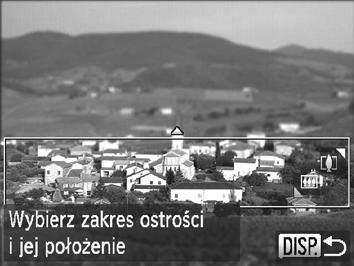 Naciśnij przycisk l Na ekranie zostaje wyświetlona biała ramka (obszar, który nie zostanie rozmyty).