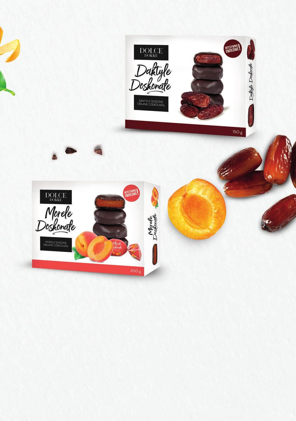 Daktyle Doskonałe Daktyle suszone oblane czekoladą Daktyle Doskonałe Dates in chocolate 7 Morele Doskonałe Cała morela suszona oblana czekoladą