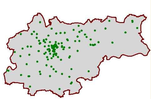 Zmiana stylu wyświetlania warstwy w oknie mapy jest realizowana poprzez wybór