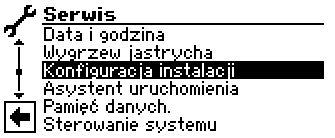 W menu Konfiguracji instalacji można usunąć to menu z pokazywanych danych.