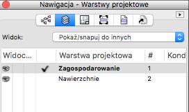 Nieaktywne warstwy pozostają widoczne i można do nich snapować (przyciągać) korzystając z podpowiedzi Inteligentnego kursora, ale nie można edytować (zmieniać) obiektów, które się na nich znajdują. 4.