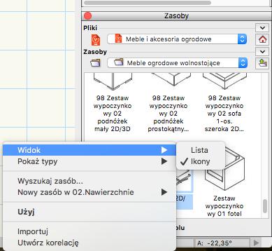 Każdy użyty symbol zostaje automatycznie zaimportowany do bieżącego pliku, więc paleta Zasoby umożliwia przegląd użytych symboli, tekstur, kreskowań