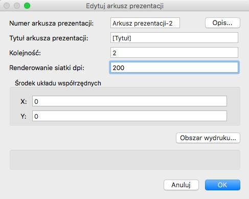 Z tego okna można również przejść do edycji obszaru wydruku, klikając przycisk Obszar wydruku. Klikamy OK. 5.