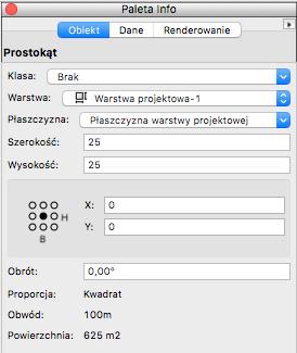 Szerokość: 25 Wysokość: 25 Wybieramy punkt wstawienia kształtu w środkowym punkcie.