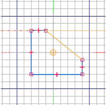 Lekcja 8 Relacje geometryczne w szkicu Rozpoznawanie początku siatki Początek siatki jest oznaczony za pomocą przecinających się linii początkowych X i Y.