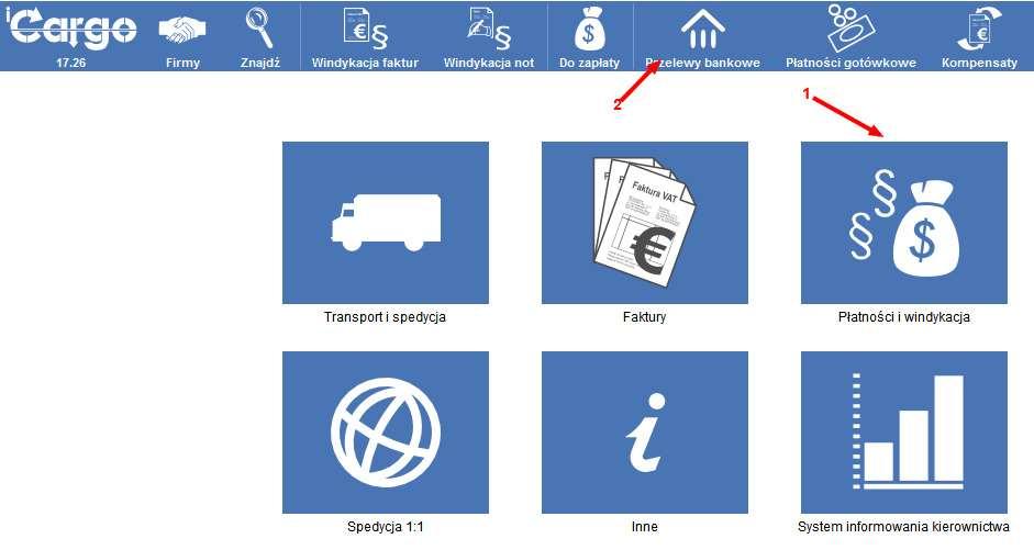 *- Rys. 341 Otwarcie formularza Przelewy bankowe W formularzu Przelewy bankowe (Rys.