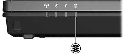 2 Lampka napędu Lampka napędu miga, gdy komputer korzysta z podstawowego dysku twardego lub napędu optycznego.