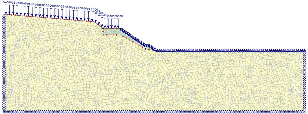 Rys. 2. Model MES analizowanej skarpy 3.