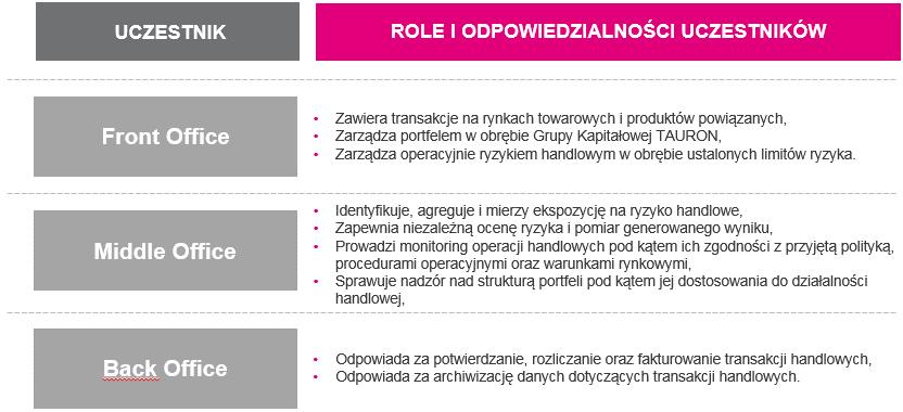 zarządzania ryzykiem zakłada się takie umiejscowienie odpowiedzialności, aby zapewnić optymalne podejście do danego typu zagrożenia, wykorzystując w szczególności efekt skali oraz efekt synergii.