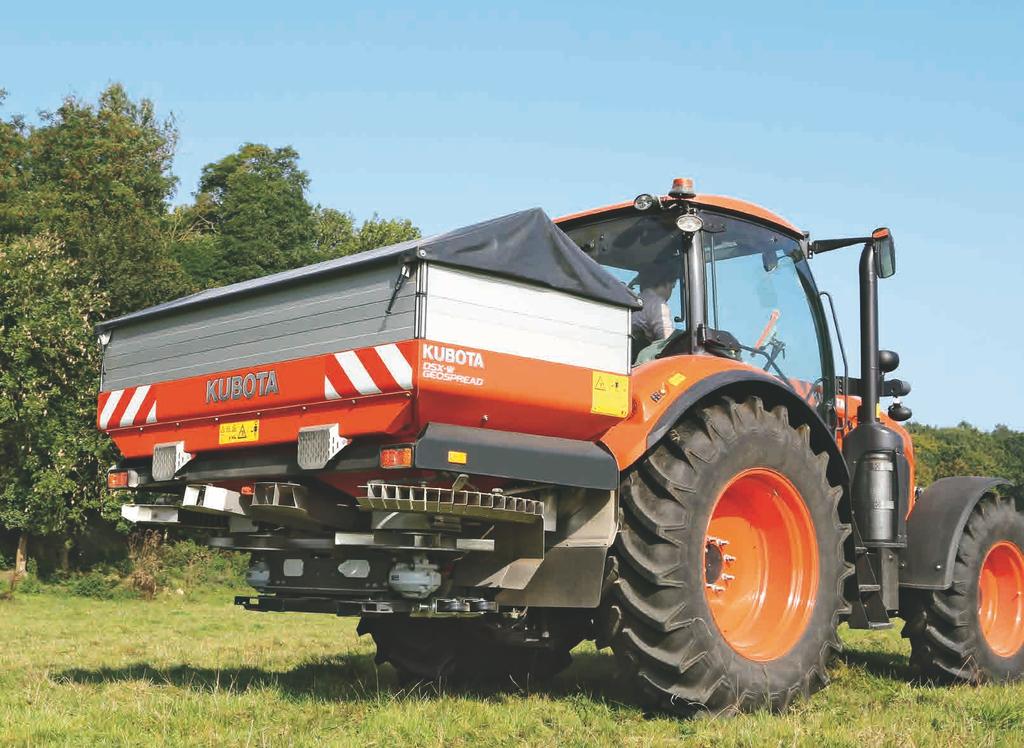 SYSTEM GEOSPREAD KOMPATYBILNY Z ISOBUS KUBOTA DSM-W - DSX-W GEOSPREAD Kubota DSM-W GEOspread ma taką samą pojemność zbiornika jak DSM (-W).