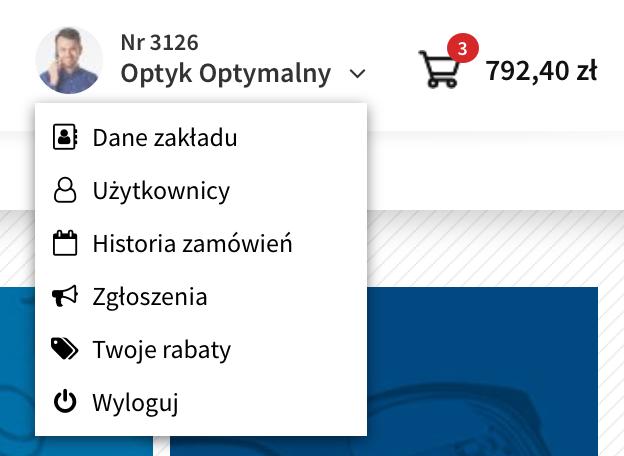 Przejrzyste ułożenie informacji pozwala łatwo odczytać parametry soczewki, sprawdzić, kto zlecił pracę, kiedy została wysłana.