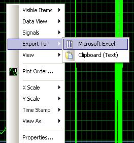 11 i wybieramy Export to Microsoft Excel. Zapisać te dane jako 0 przed pomiarem. Uzyskane w ten dane możemy obrabiać w dowolny sposób według reguł pracy w arkuszu Excel.