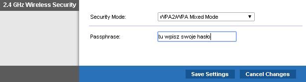 19. Po wybraniu rodzaju preferowanego szyfrowania zostaniesz poproszony o wprowadzenie klucza, którym sieć będzie zabezpieczona. 20.