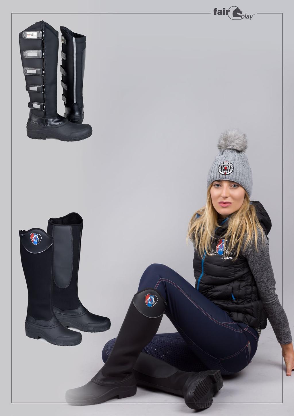 HUSKY Termobuty /Thermo boots Niezwykle wygodne i ciepłe buty z wewnętrzną, wyjmowaną skarpetą, wysoko wyprofilowane termobuty. Dół buta wykonany z nieprzemakalnej, łatwej w pielęgnacji gumy.