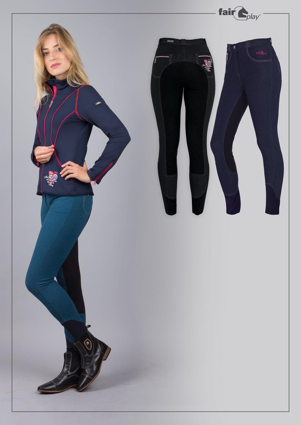 NEW CARMEN Bryczesy Breeches Wykonane z miękkiej, miłej w dotyku dzianiny połączonej z pełnym lejem 3/4 z elastycznego, bardzo trwałego, syntetycznego zamszu w technologii COMFITECH.