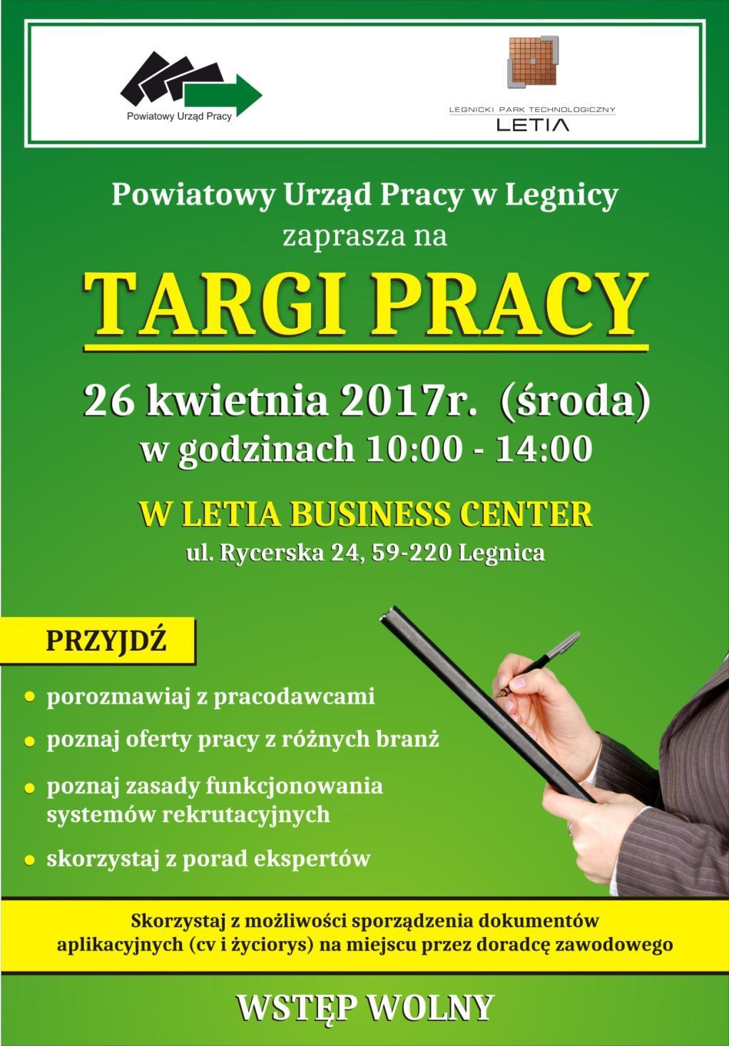 AKTUALNOŚCI: TARGI PRACY 2017 Program Operacyjny WIEDZA EDUKACJA ROZWÓJ - czyli wsparcie dla bezrobotnych, którzy nie ukończyli 30 roku życia Powiatowy Urząd Pracy w Legnicy zaprasza Pracodawców,