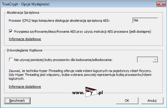 108 (Pobrane z slow7.pl) Rysunek 91 TrueCrypt - Opcje wydajności Domyślne pliki kluczowe jeśli utworzymy np.