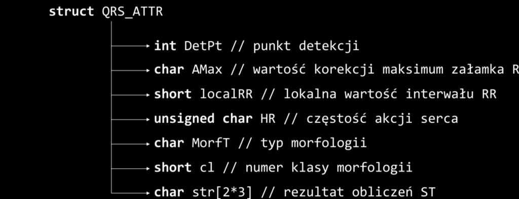 W celu zachowania kompatybilności z pozostałymi jego elementami prezentowany program posługuje się tymi samym głównym typem danych strukturą języka ANSI C (rysunek 9). Rysunek 9.