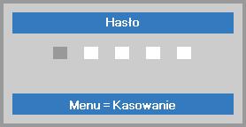 5. Do wprowadzenia hasła możesz użyć przycisków kursora w bloku klawiszy lub w pilocie zdalnego sterowania.