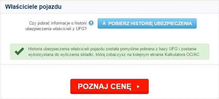 W przypadku poprawnej weryfikacji właściciela pojazdu