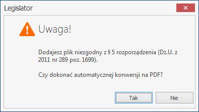 Dodawanie załączników binarnych Aplikacja pozwala na dodawanie załączników binarnych (czyli załączników podpiętych do aktu jako pliki zewnętrzne).