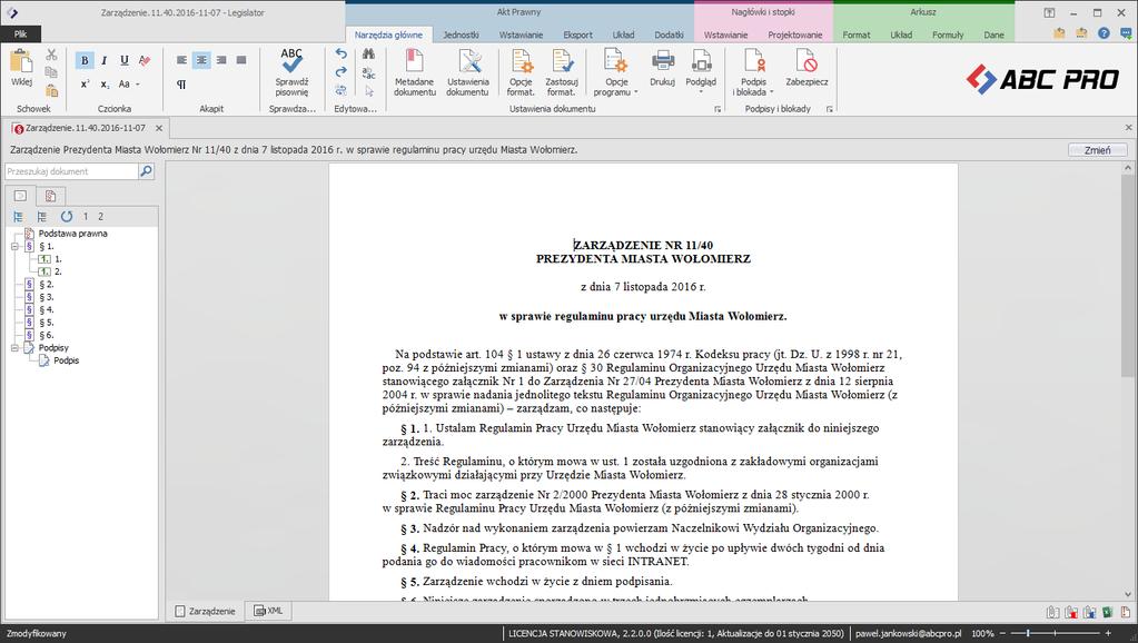 Po wklejeniu dokumentu do Legislatora (włącznie z metryką) otrzymamy następujący efekt: W przypadku gdy system nie rozpozna np.