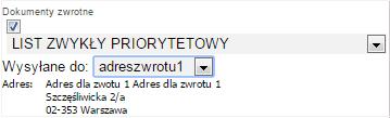 4. Zmodyfikowano funkcjonalność dla usługi dodatkowej Dokumenty zwrotne dodając możliwość definiowania dodatkowych profili adresowych dla dokumentów zwrotnych.