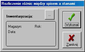 trzema kropkami [...] widocznego na powyŝszym rysunku obok etykiety Towar. Po wybraniu towaru naleŝy wpisać ilość towaru występującego w magazynie.