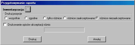 takie jak: numer magazynu, rok, data przeprowadzenia, rodzaj oraz sposób przeprowadzania. Sama operacja rozliczania zostanie wykonana po wybraniu przycisku [Wykonaj].