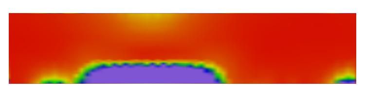 Distribution of maximum principal strain ( ε 1 ) in the plain XZ, y = 48, in the vertical