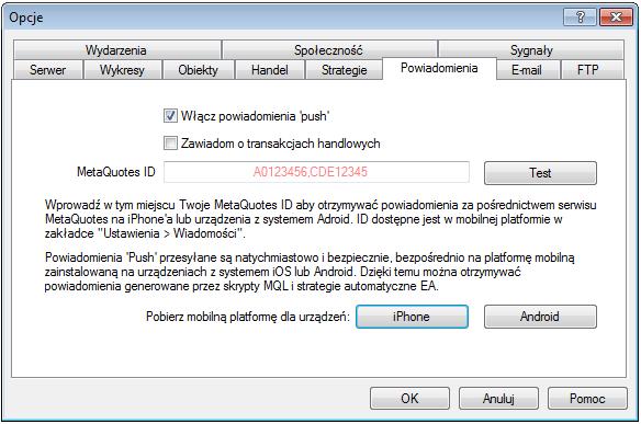 Wyłącz automatyczny trading, gdy symbol wykresów lub okres został zmieniony Zaznaczenie tej opcji powoduje zablokowanie działania strategii przy zmianie symbolu (instrumentu) lub okresu na wykresie.