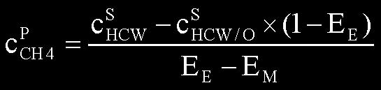 In an ideal case the cutter will not oxidize methane at all (oxidation efficiency 0) but it should entirely oxidize the outstanding hydrocarbons and other organic compounds (oxidation efficiency 1).