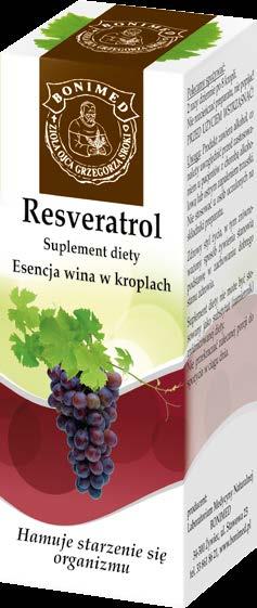 Dla osób które nie mogą spożywać tej prozdrowotnej substancji w formie wina proponujemy suplement diety Resveratrol - esencja wina w kroplach, który wkrapla się pod język (jest to