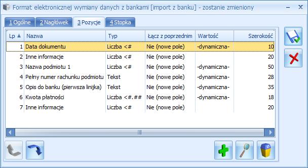 Tak zdefiniowanym formatem bez problemu uda się zaczytać przelewy z analizowanego pliku. Uw aga: Program Comarch ERP Optima obsługuje tylko jedną linijkę nagłówka.