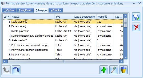 14 Niewykorzystane : wartość puste 15 Kod "51" dla przelewów i poleceń specjalnych, natomiast kod "01" dla poleceń zapłaty, 71 dla płatności podatkowych US 16 Informacje klient-bank Poszczególne