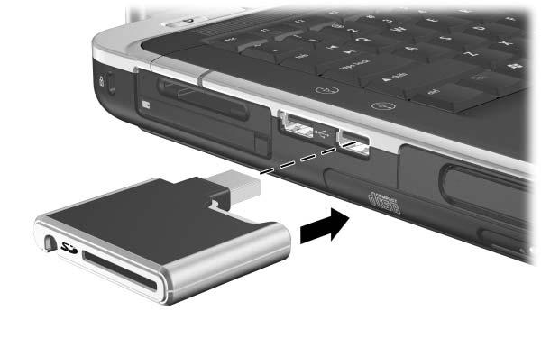 Nap dy Podł czanie opcjonalnego nap du cyfrowego do portu USB Opcjonalny napęd cyfrowy może zostać podłączony do portu USB za pomocą schowanego lub wysuniętego kabla USB.