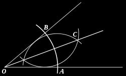 Z punktów A i B o tym samym co poprzednio promieniu (lub innym jednakowym) zakreślić łuki, które przetną się w punkcie C 3.