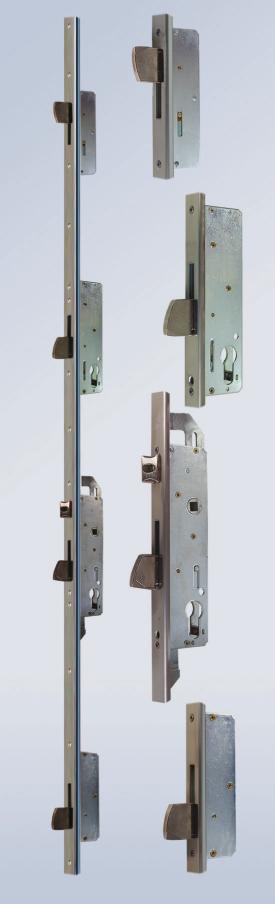 Zamki listwowe Rewersyjne do drzwi z profili aluminiowych i stalowych 294B Zamki zapadkowo-zasuwkowe CVL serii 294B wystêpuj¹ w rozmiarach B=30 i 35 mm, dostêpne listwy czo³owe 16 mm, 22 mm, 24 mm,